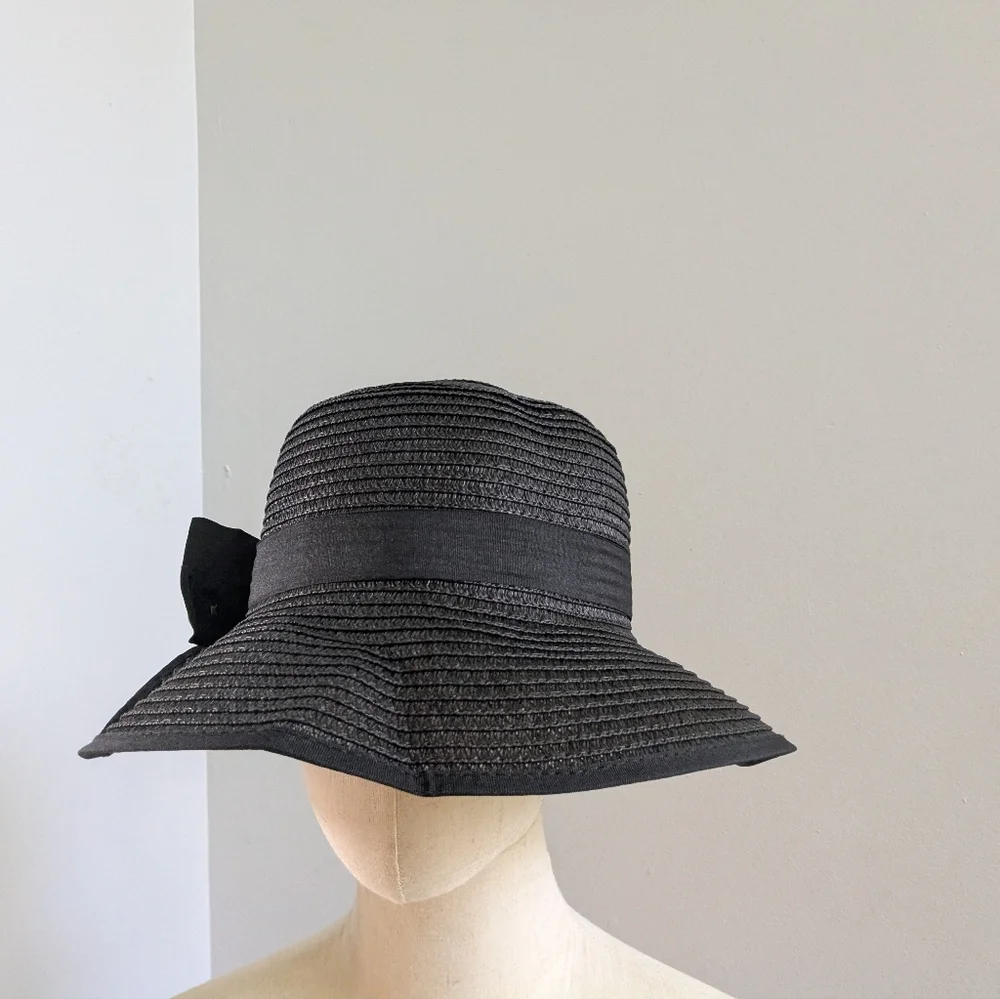 Dior CD Logo Black Straw Hat
